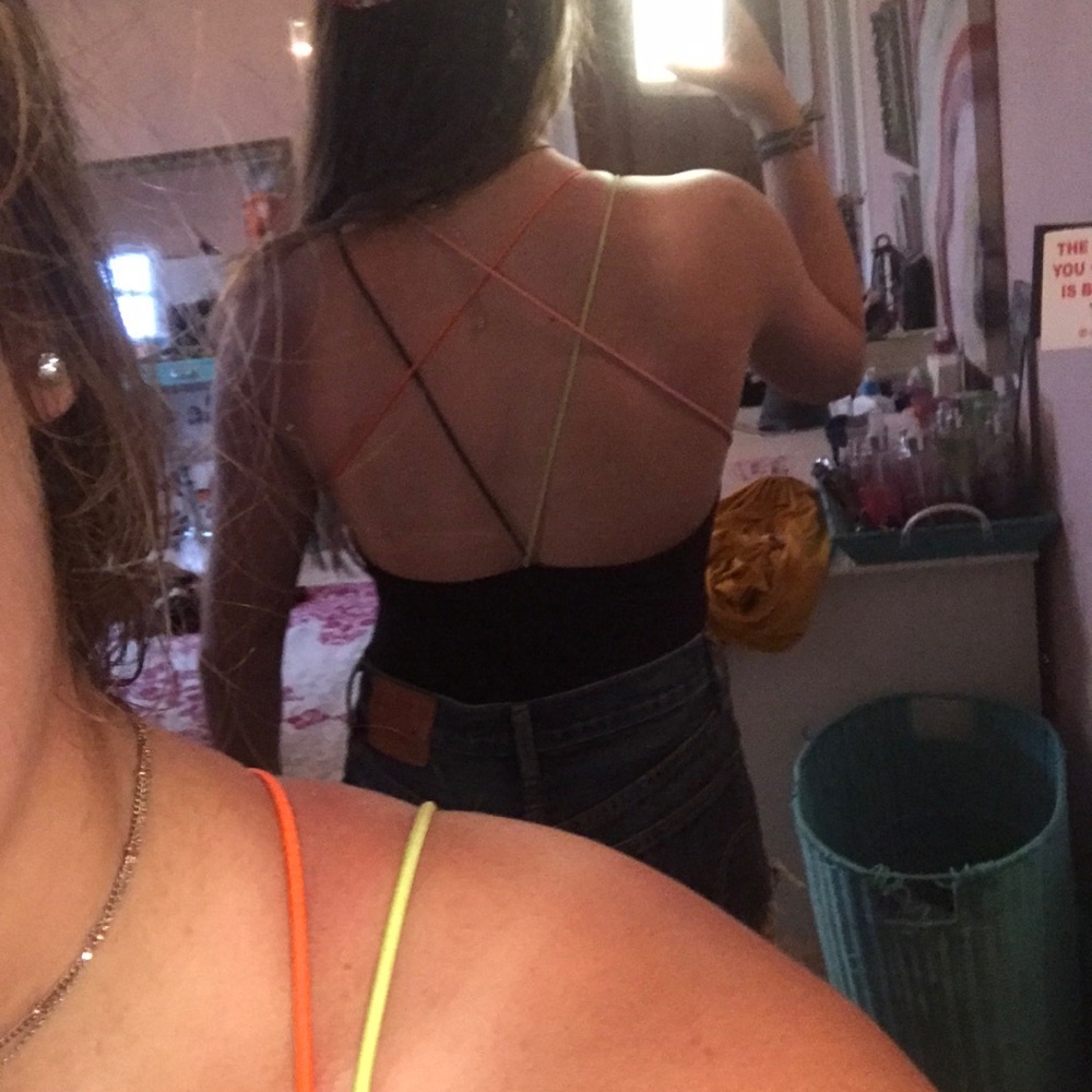 Urban outfitters rainbow bungee bodysuit